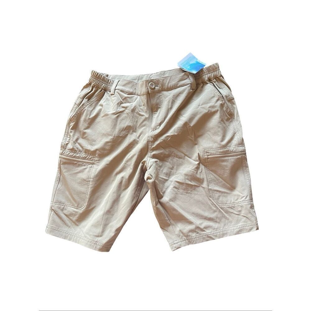 New Willit Mens Khaki Nylon‎ Blend Stretch Golf Hiking Cargo Shorts Size Large